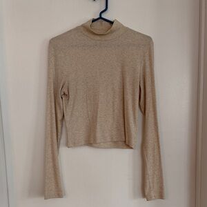 American Eagle Outfitters Beige Long Sleeve Tee